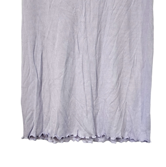 Elodie Waffle Knit Lettuce Hem Short Sleeve Dress - Picture 6 of 8